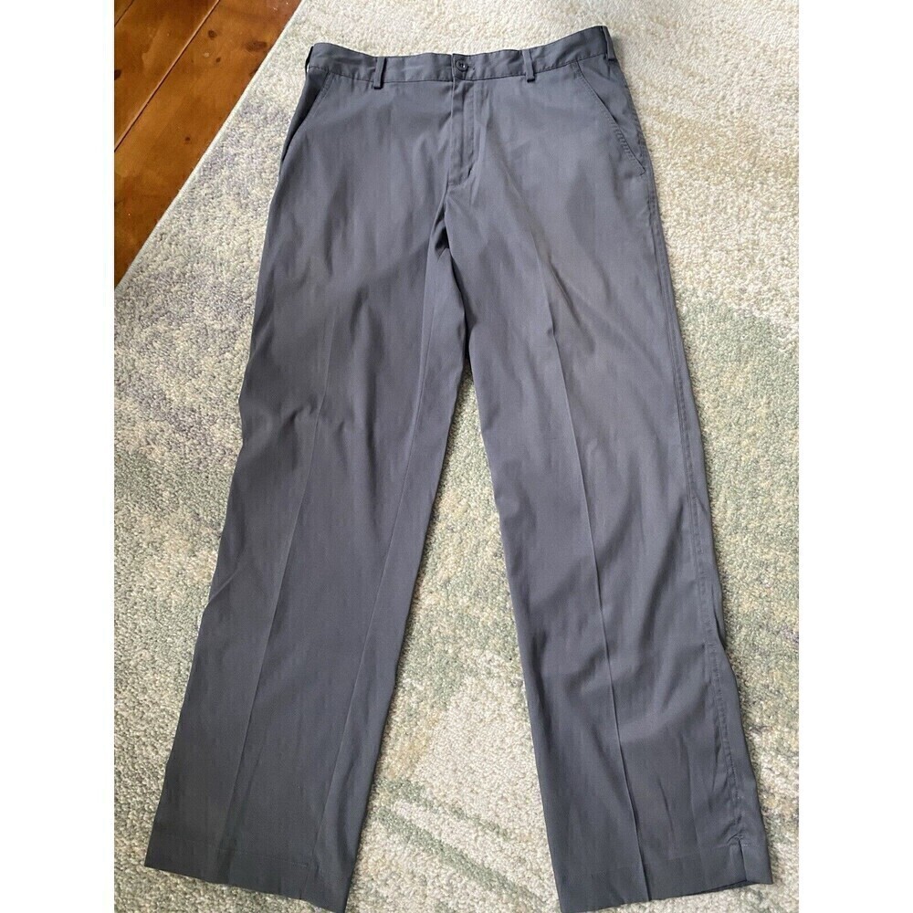 Nike Pants Mens 32x32 Gray Golf Chino Dri Fit Performance Flat Front Preppy
